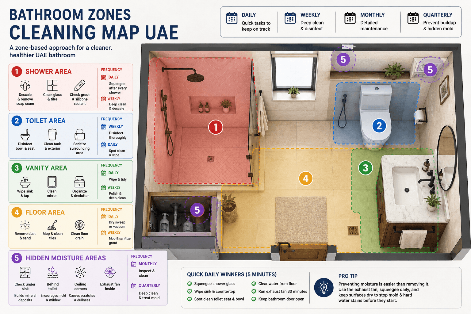 Bathroom Zones Cleaning Map UAE