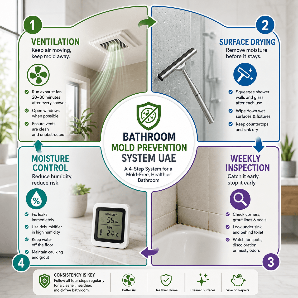 Bathroom Mold Prevention System UAE
