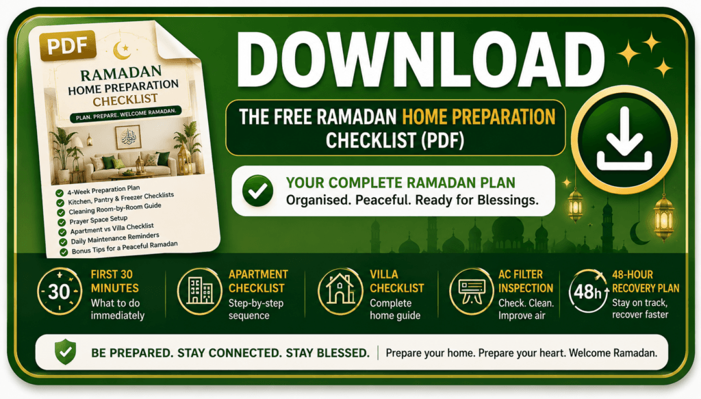Free Ramadan Cleaning Preparation Checklist (PDF)