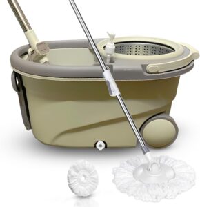 Self-Wringing Spin Mop & Bucket Set with Wheels