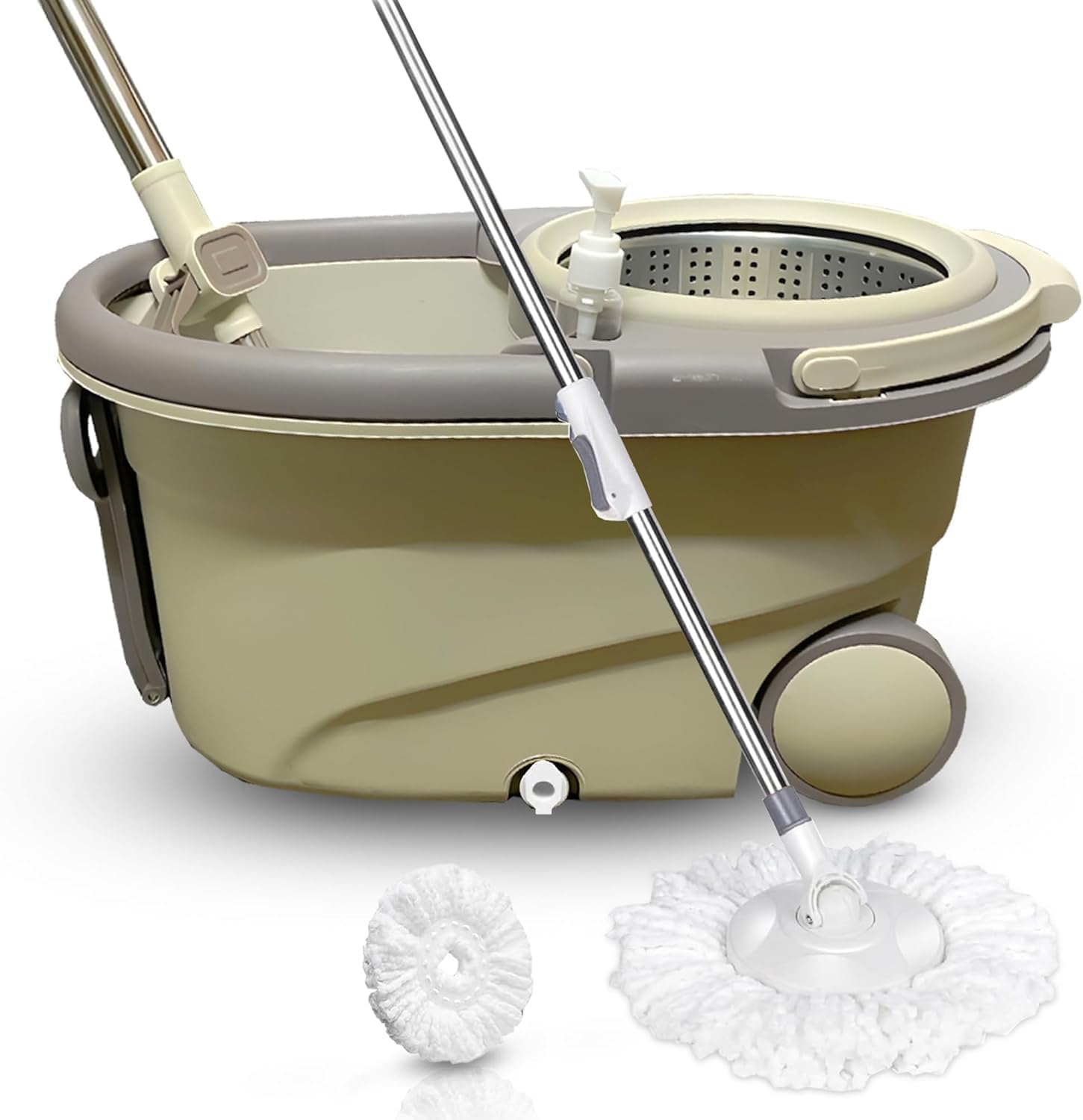 Self-Wringing Spin Mop & Bucket Set with Wheels