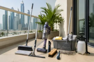 Best balcony cleaning tools UAE for desert dust sand and apartments 2026