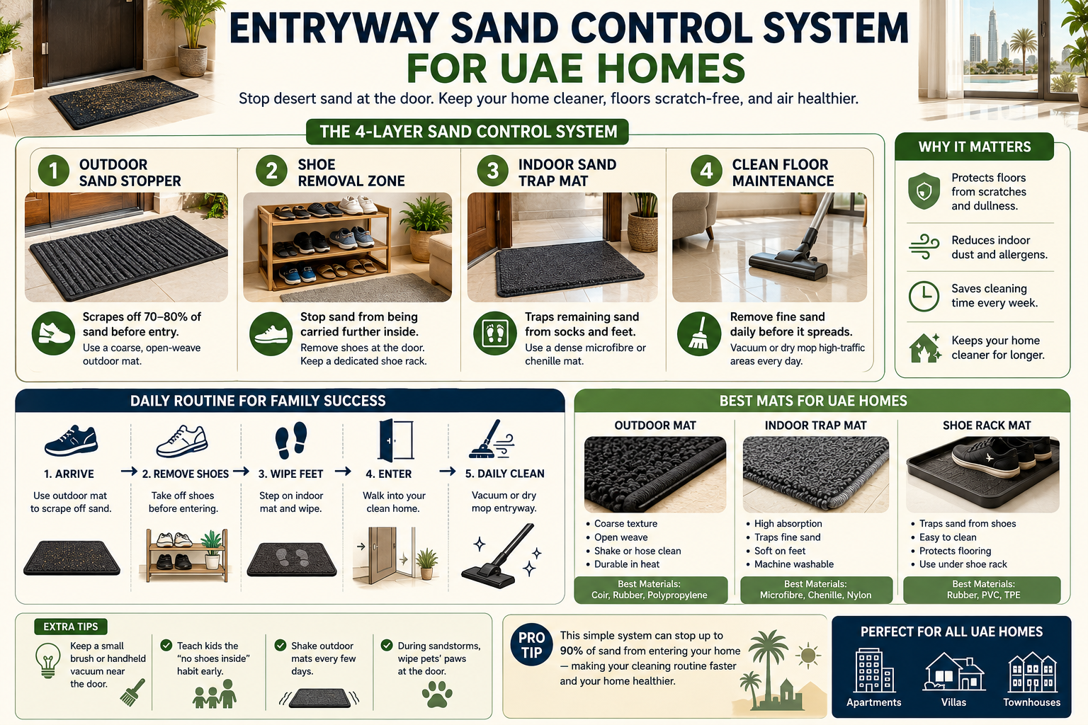 Entryway Sand Control System for UAE Homes