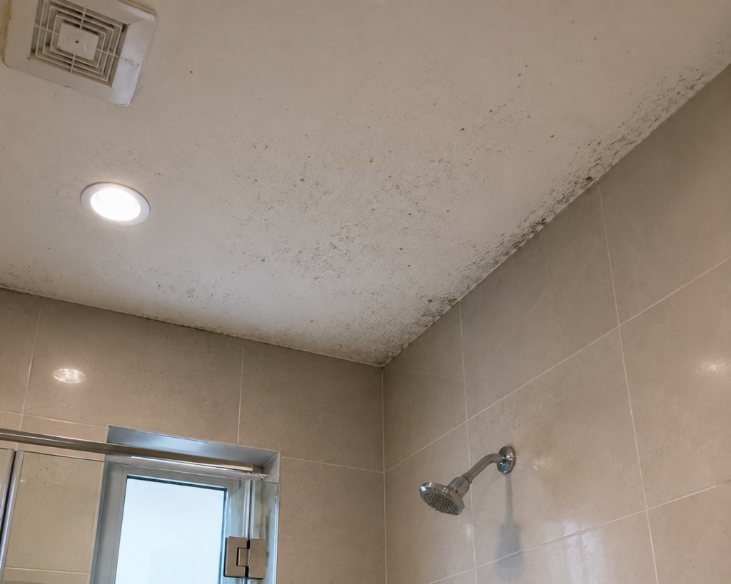 bathroom mold UAE apartment ceiling grout.