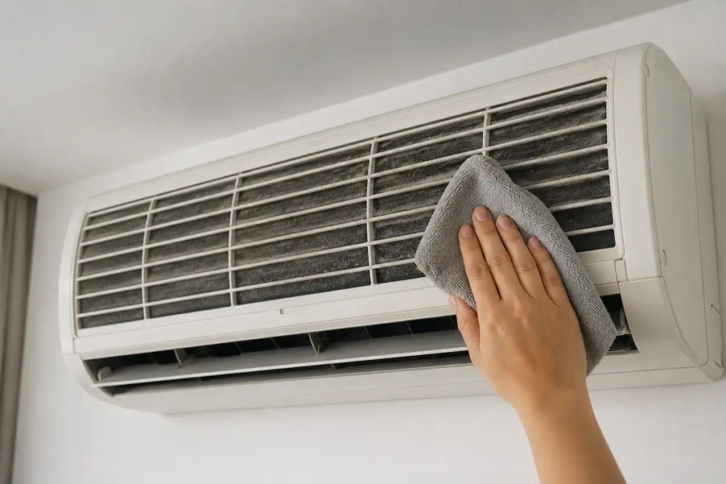 AC filter cleaning UAE apartment - weekly visual check routine.