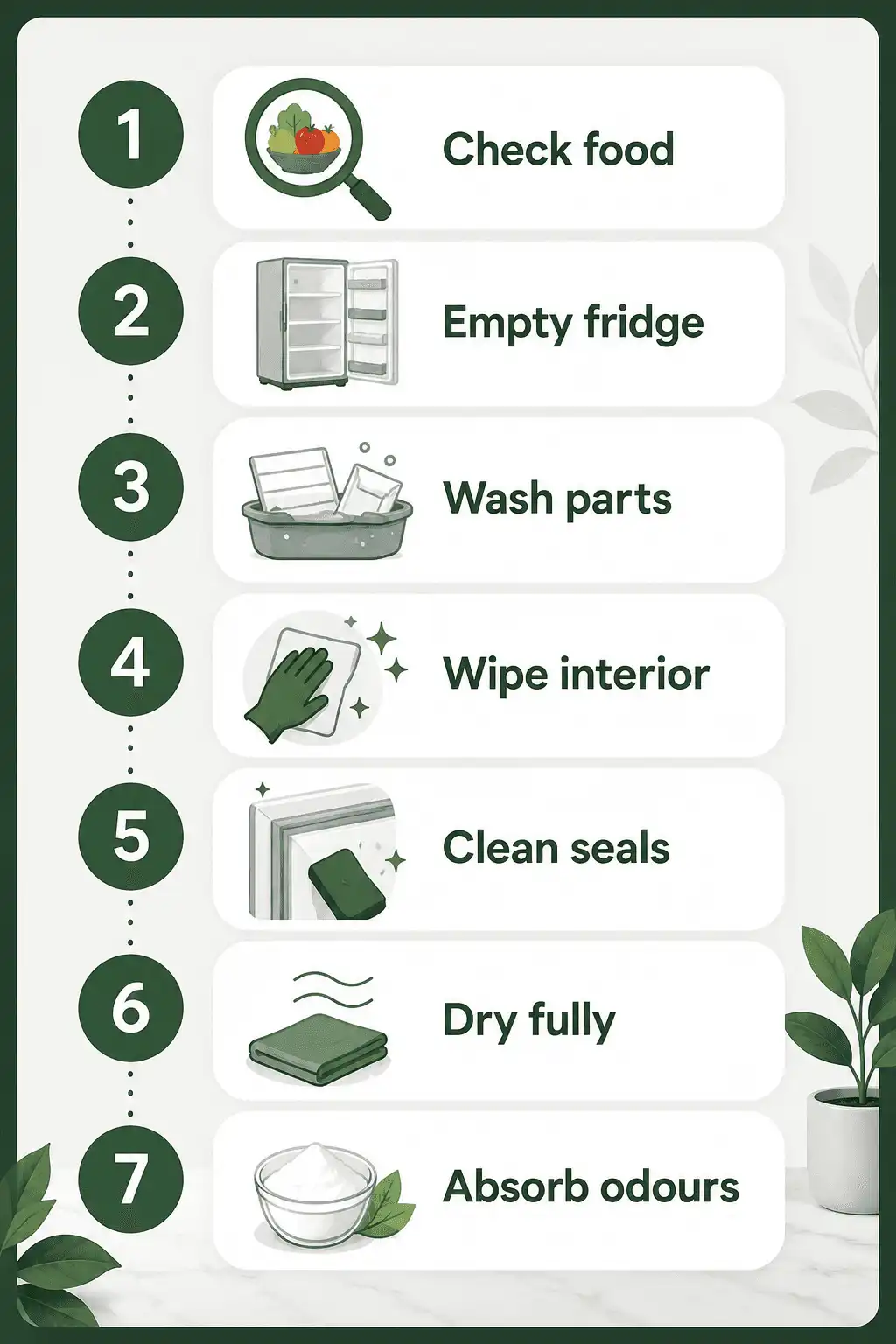 how-to-remove-fridge-smells-in-hot-uae-weather-Seven step checklist for cleaning a smelly fridge