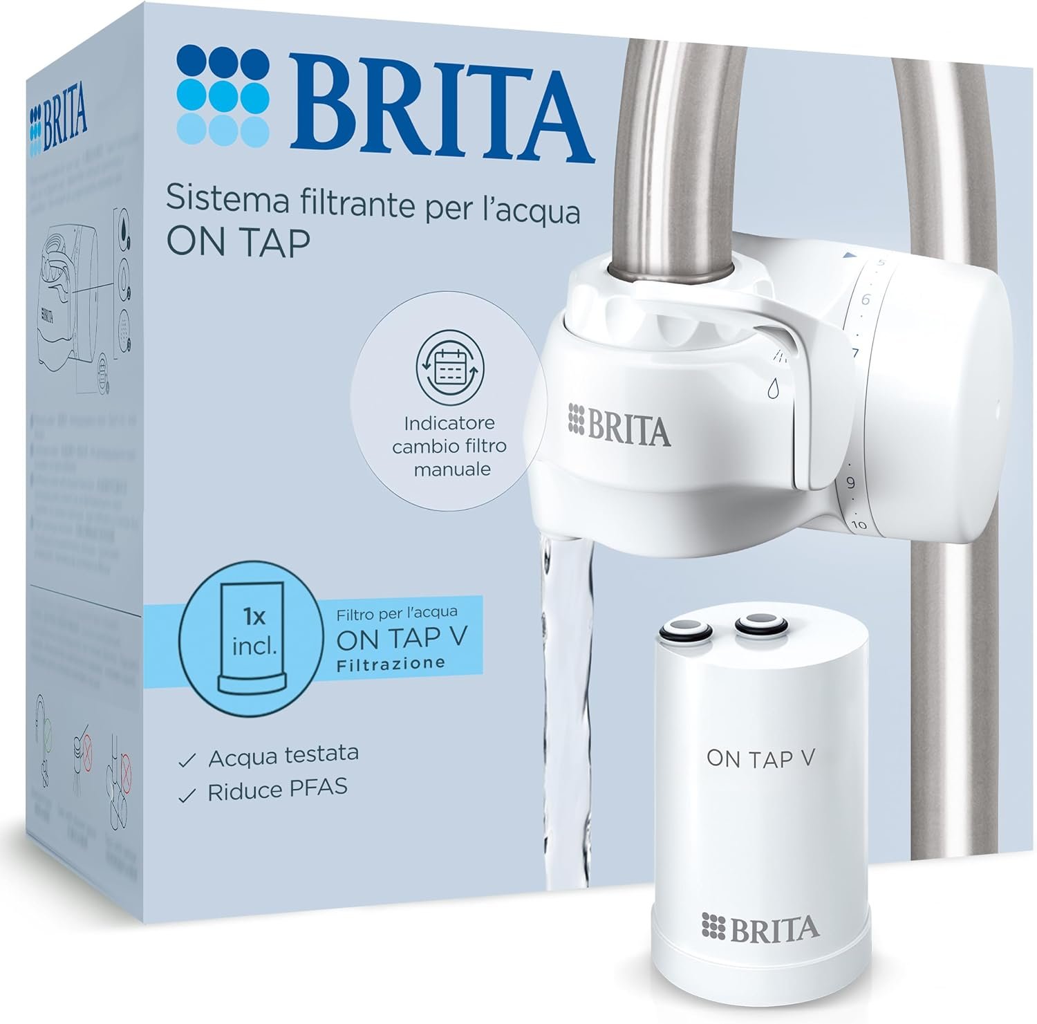 Brita ON TAP V faucet water filter system in white