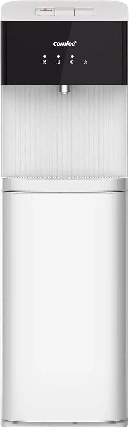COMFEE YL2236S bottom loading water dispenser in white with a black touch control panel and single spout