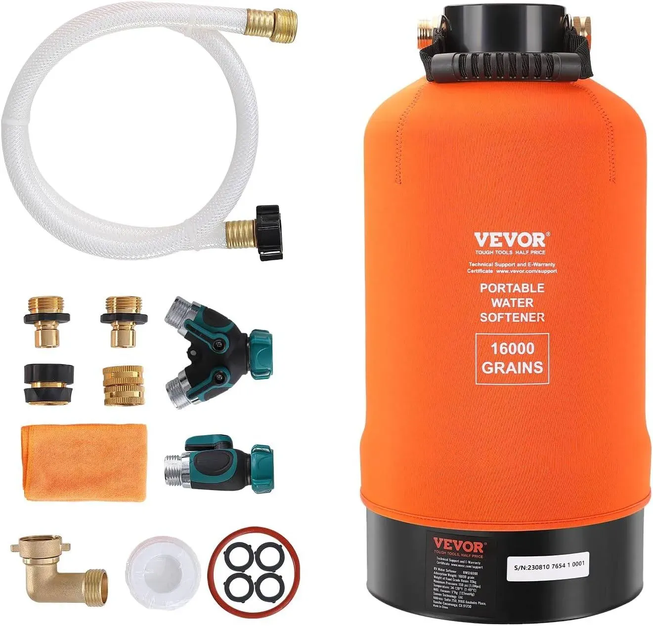 VEVOR portable RV water softener with hose