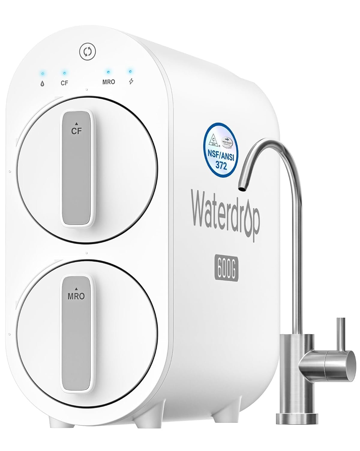 Waterdrop G2P600 tankless reverse osmosis system with smart faucet