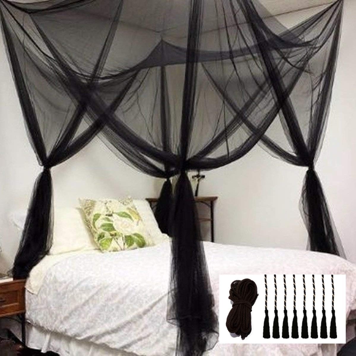 Four-corner bed mosquito net canopy for a UAE bedroom