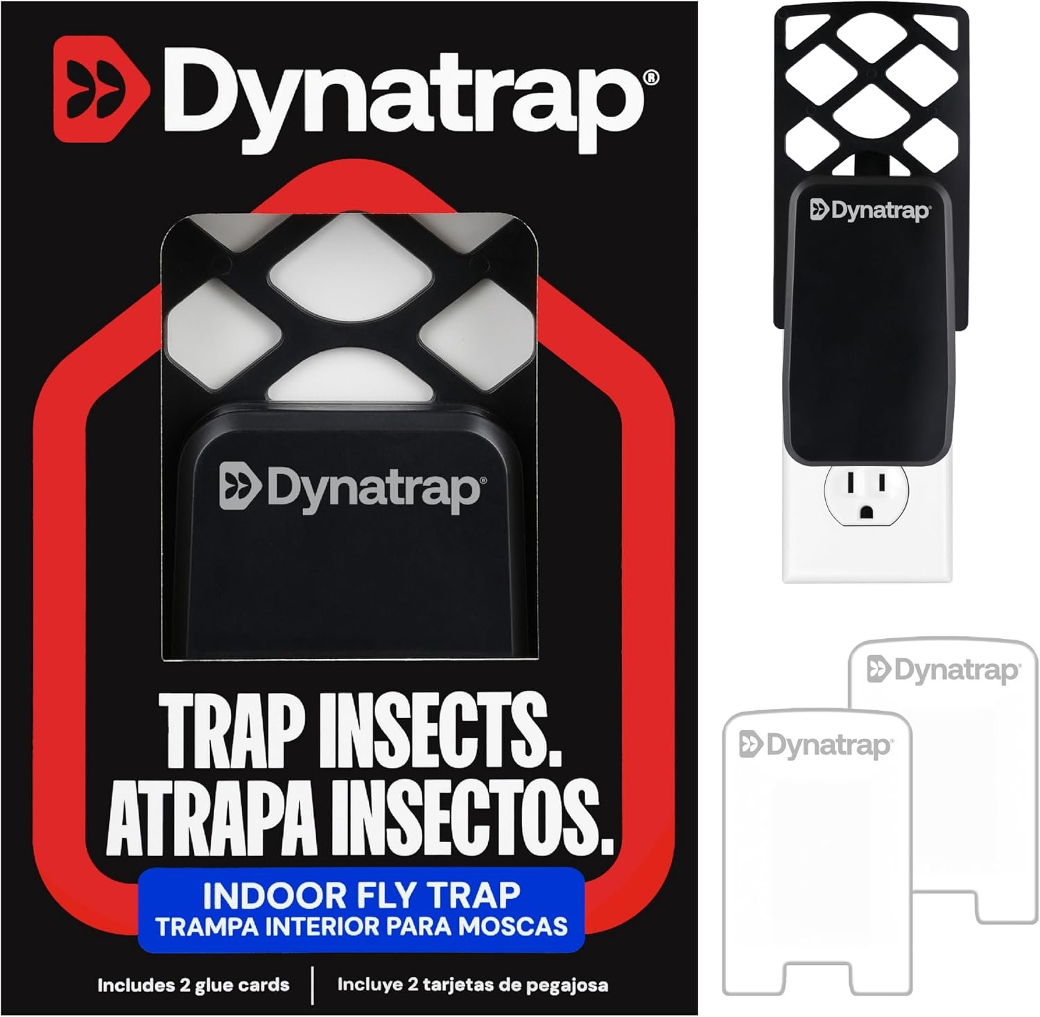 DynaTrap DT3007 plug-in indoor fly trap with UV LED and glue card