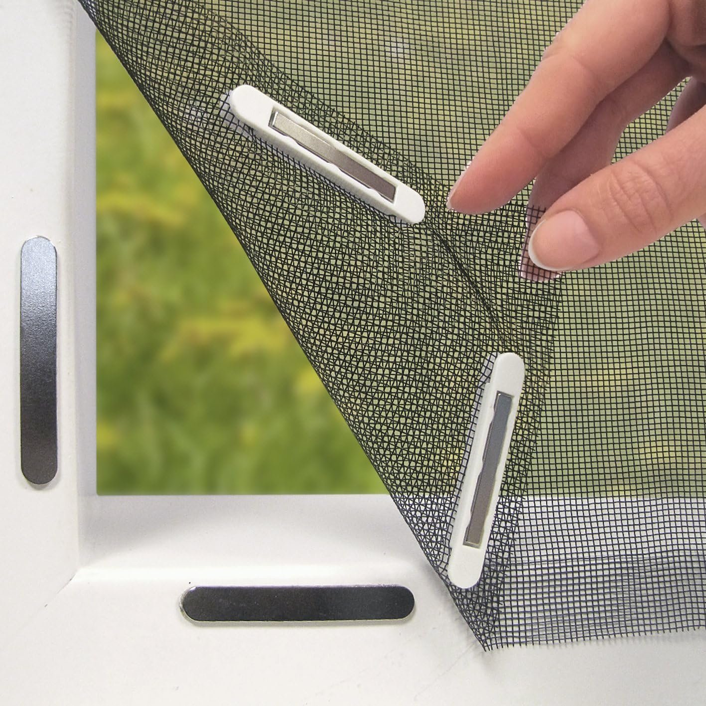Cut-to-size magnetic window mosquito net for UAE apartments