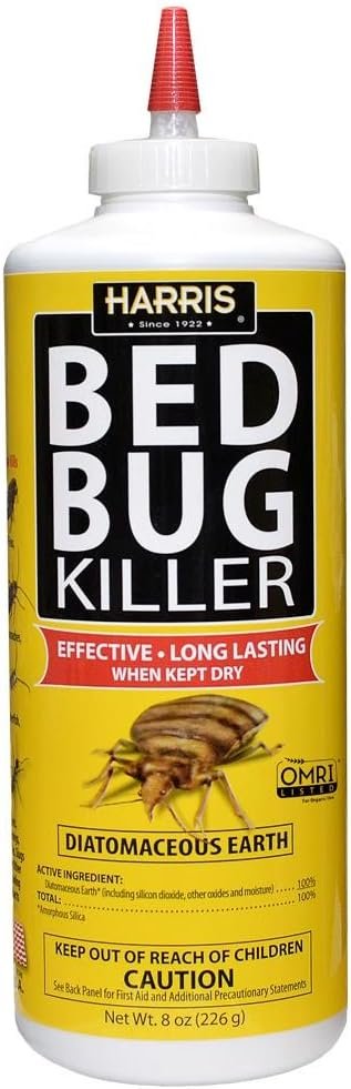 Harris Bed Bug Killer diatomaceous earth powder 8 oz puffer bottle