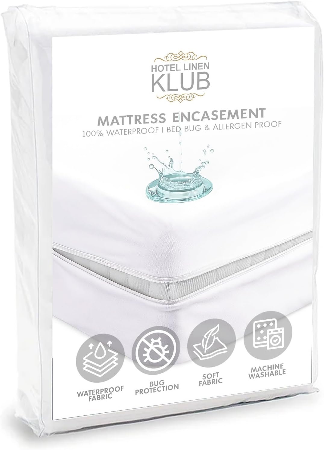 Hotel Linen Klub zippered mattress encasement 180 x 200 cm
