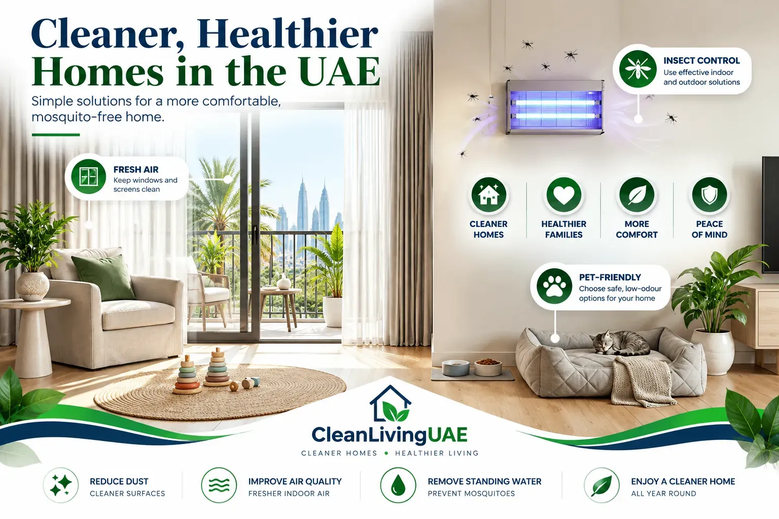 Mosquito killer lamp mounted out of reach of children and pets in a UAE home