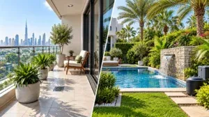 Hero-Dubai apartment balcony and villa garden showing common places where standing water collects