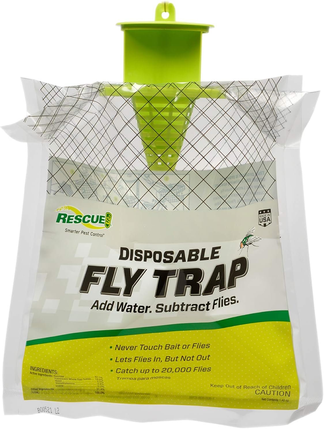 RESCUE disposable outdoor hanging fly trap bag with attractant bait