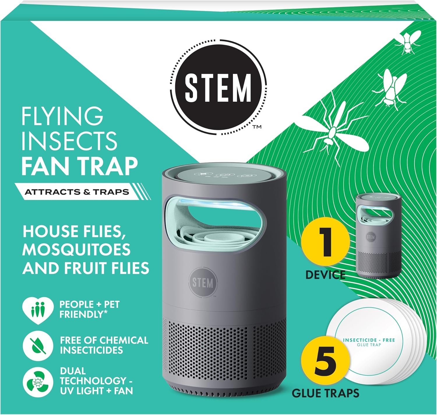 Indoor mosquito trap with UV light and fan for a UAE bedroom