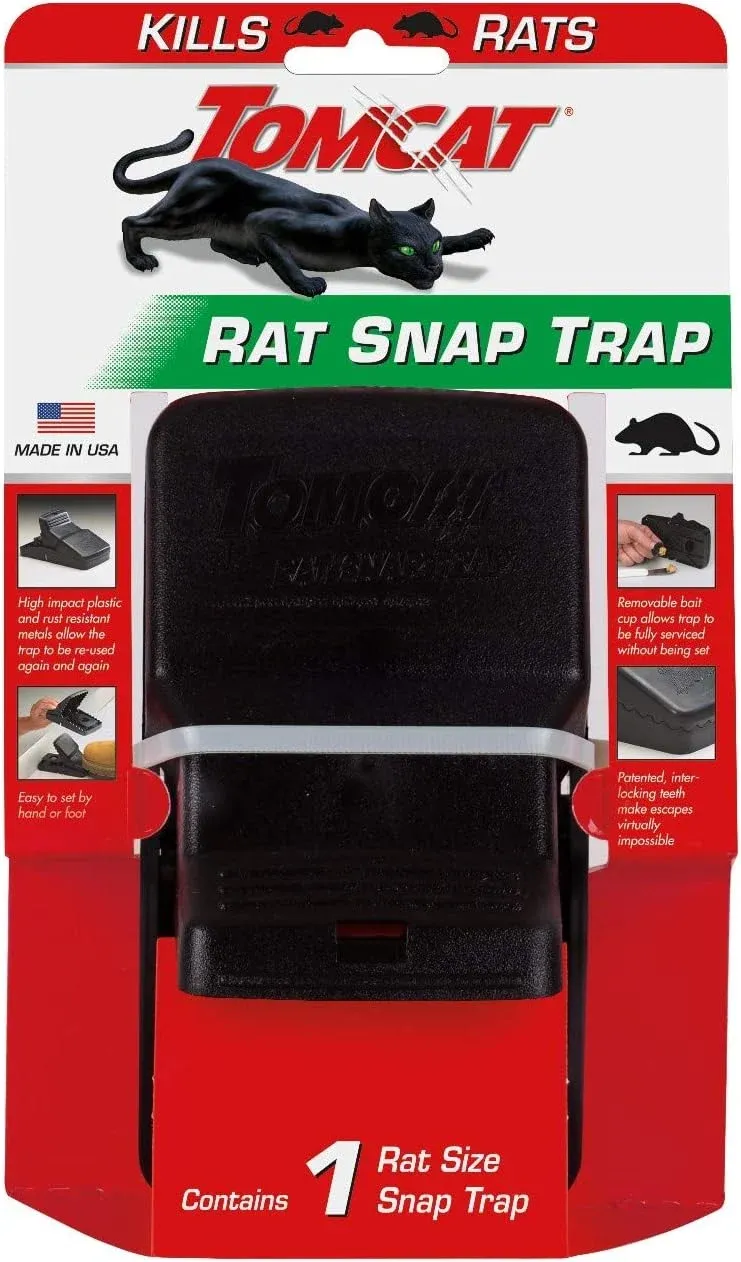 Tomcat rat snap trap in retail packaging