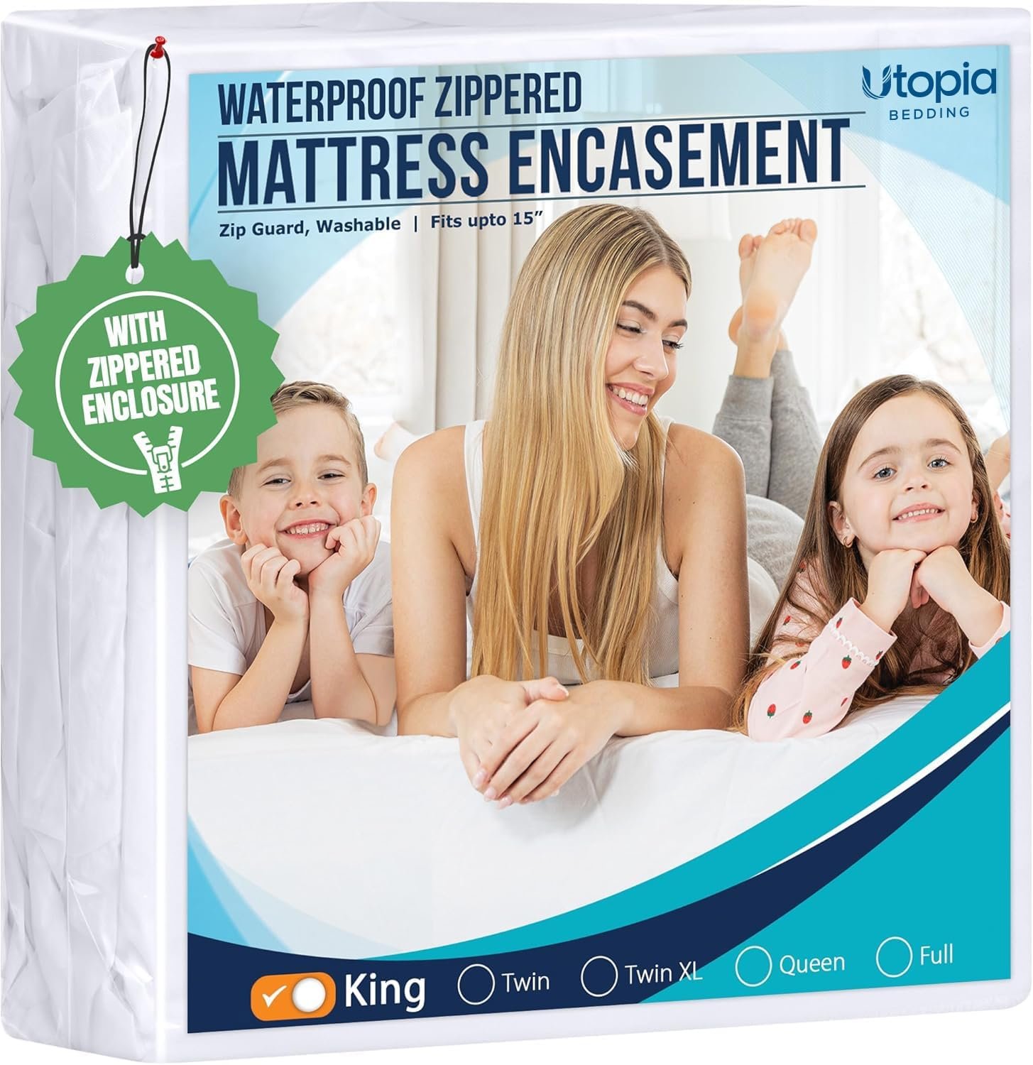 Utopia Bedding zippered six-sided mattress encasement