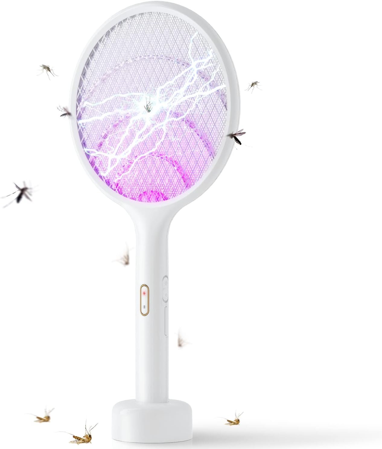 YISSVIC 4000V electric fly killer racket with rechargeable charging base