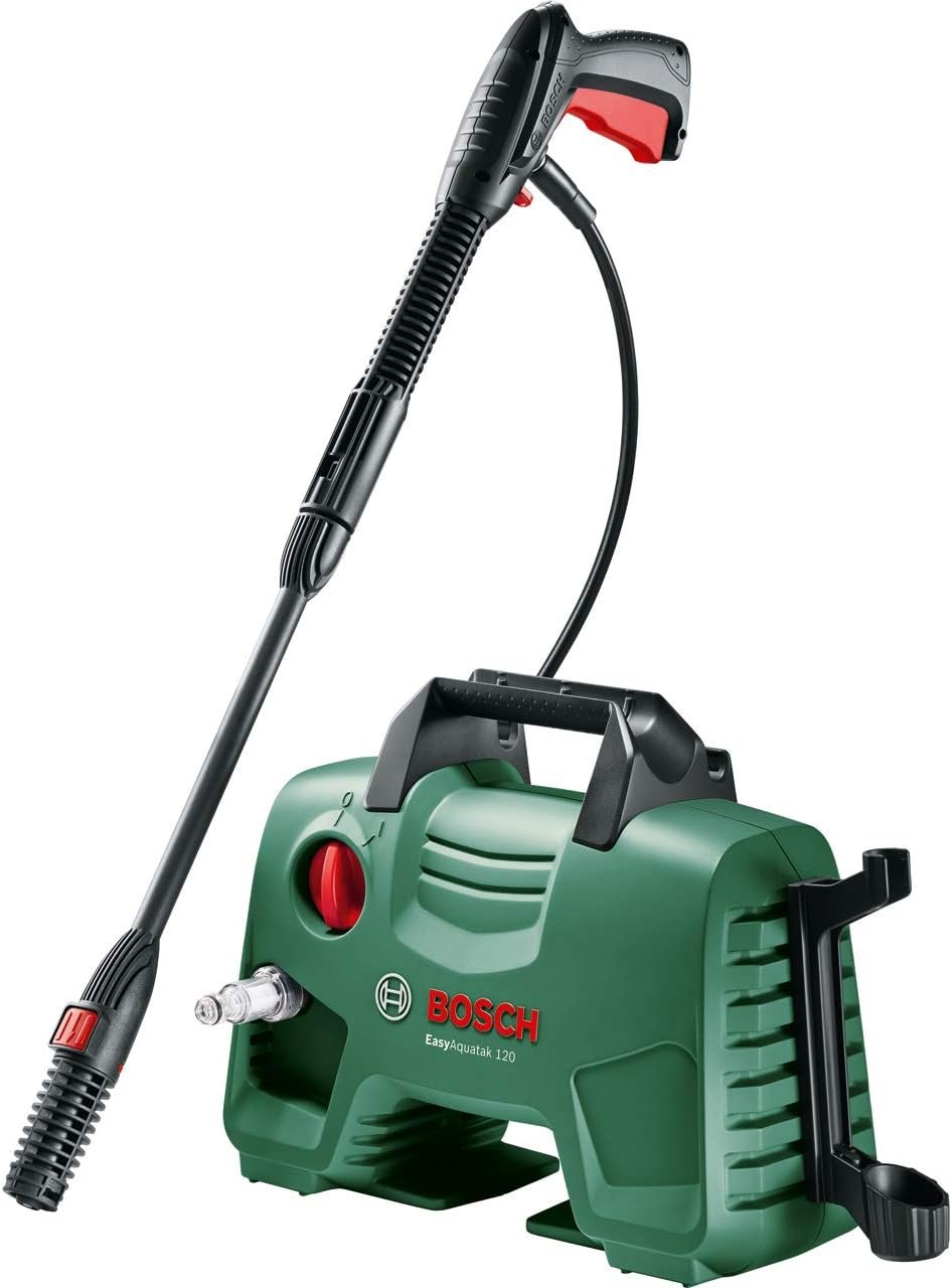 Bosch EasyAquatak 120 pressure washer with supplied accessories
