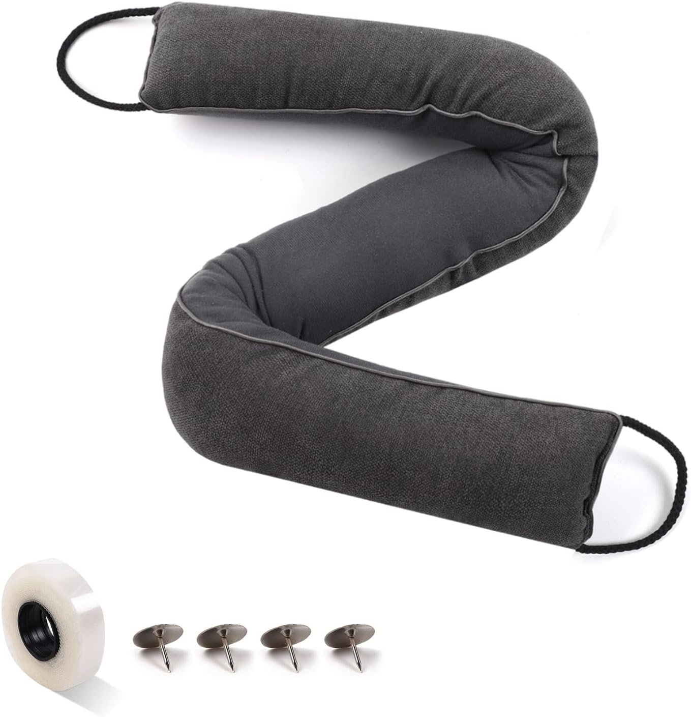 Carasylvia weighted fabric under door draft stopper, 36 inch, black