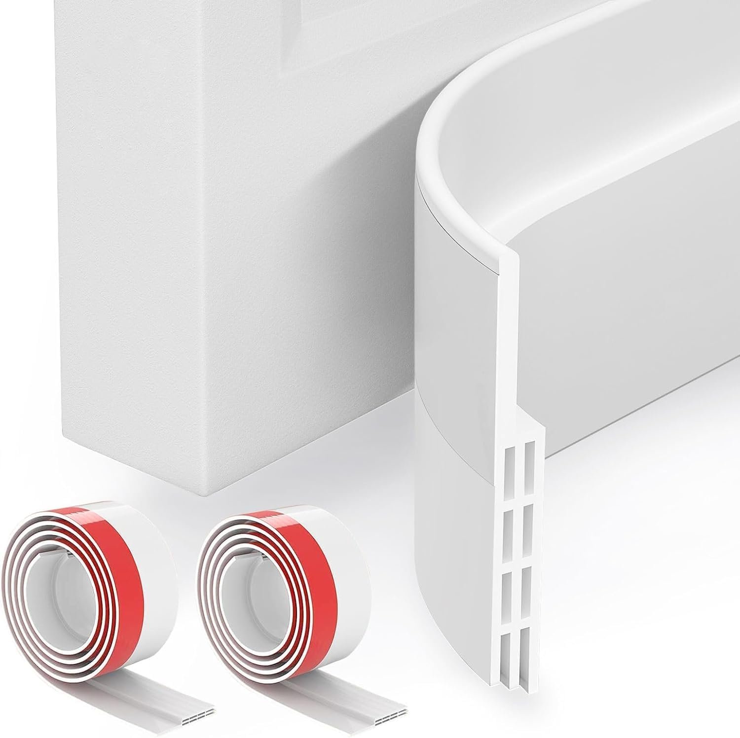 GroTheory silicone under door draft stopper strips, 2 pack, white