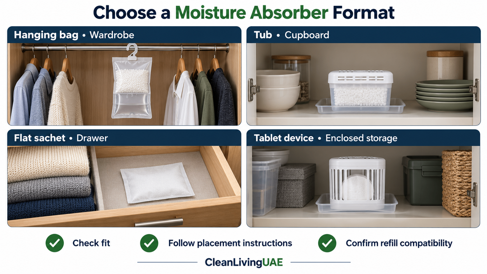 Hanging bags, tubs, sachets and refillable tablet devices for enclosed storage